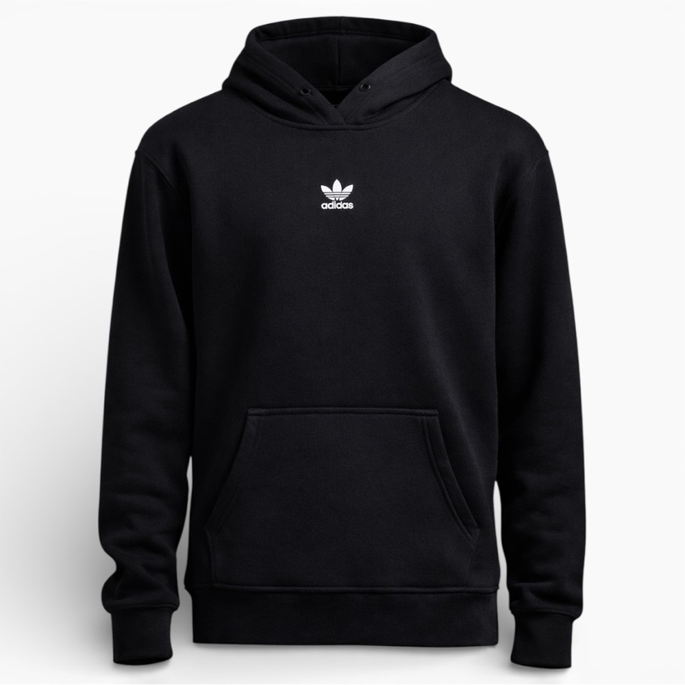 Adidas Originals Black Hoodie Kids L – Trefoil Logo